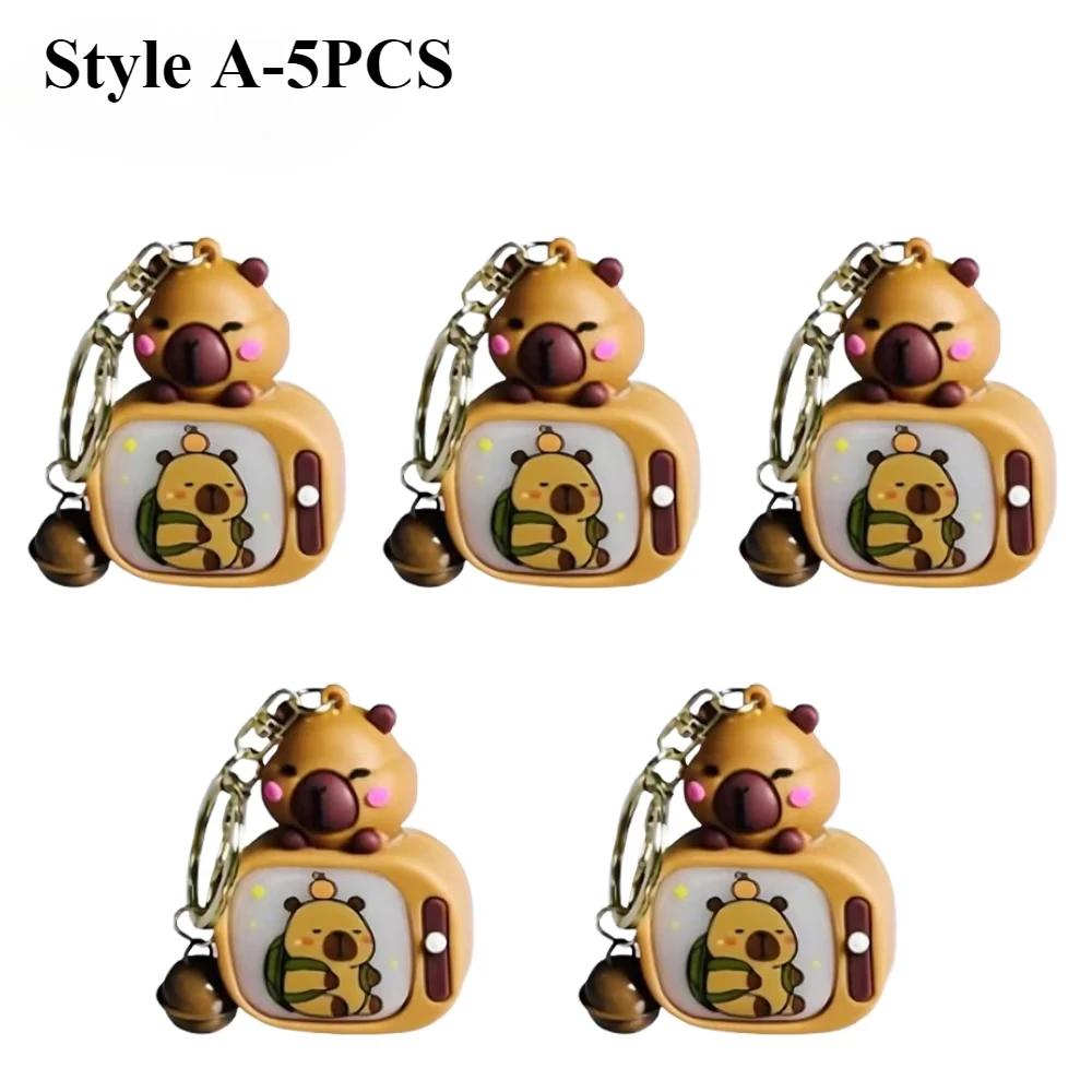 1/3/5/10/20PCS New Light-up Capybara Keychain Creative Lighted Capybara TV Type Bag Charm Children's Birthday Gift Holiday Gift