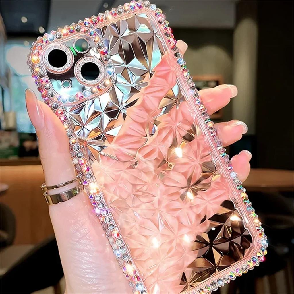 Luxus-Diamant-Glitzerhülle für iPhone 13 12 11 14 15 16 Pro Max X Xr Xs 8 7 16 Plus Bling Transparente stoßfeste weiche TPU-Abdeckung