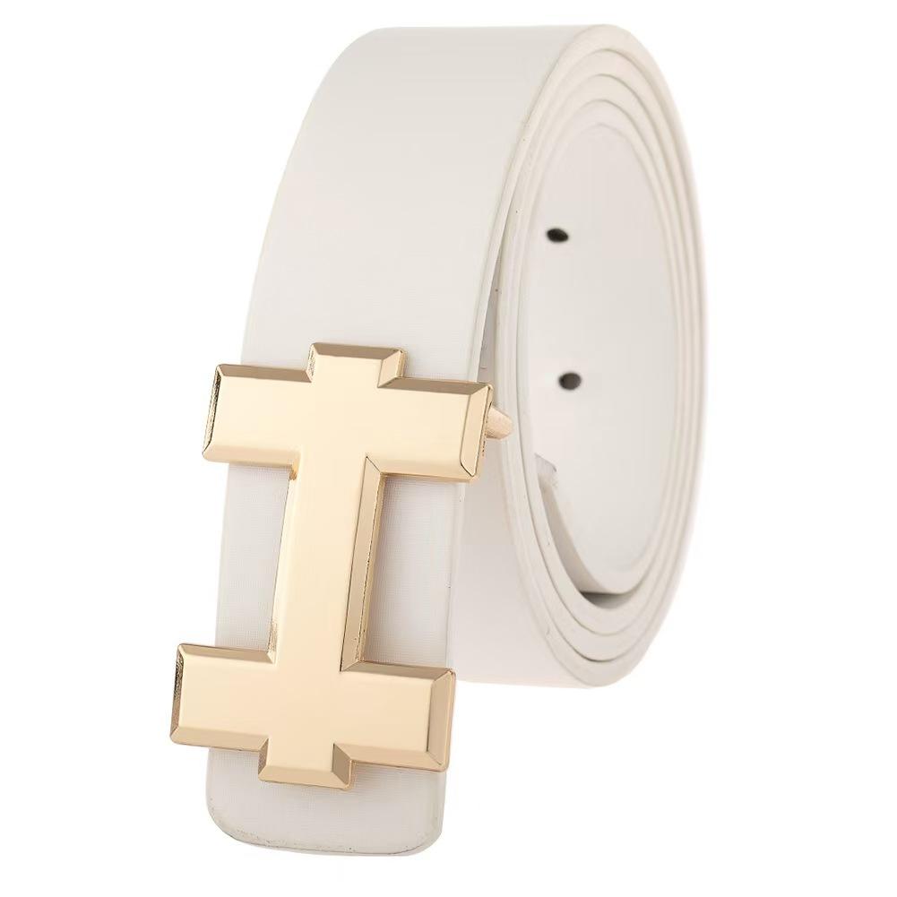 

Fashion Casual Gold Letter Button Top Men s Women s Belts for Daily Wear Jeans Designer Belts for Comfortable Gift To Boyfriend 110cm