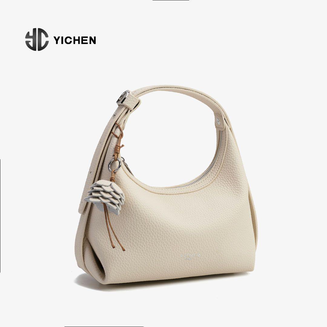 

YICHEN Crescent Crossbody Bag: Soft Leather, Versatile Shoulder and Underarm Bag, Simple Handbag 25631