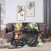 Metal Gear Solid Green Soldier Game Super Soft Blankets Travel Plush Throw Blanket Funny Home Decor Flannel Bedspread Bed Cover