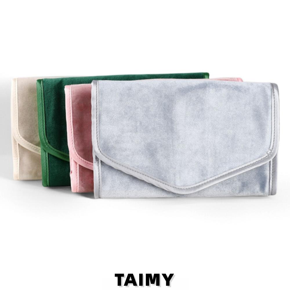 Custom Logo Luxury Velvet Jewelry Pouch Portable Foldable Travel Jewelry Organizer Bag Multi-compartment Jewelry Bag