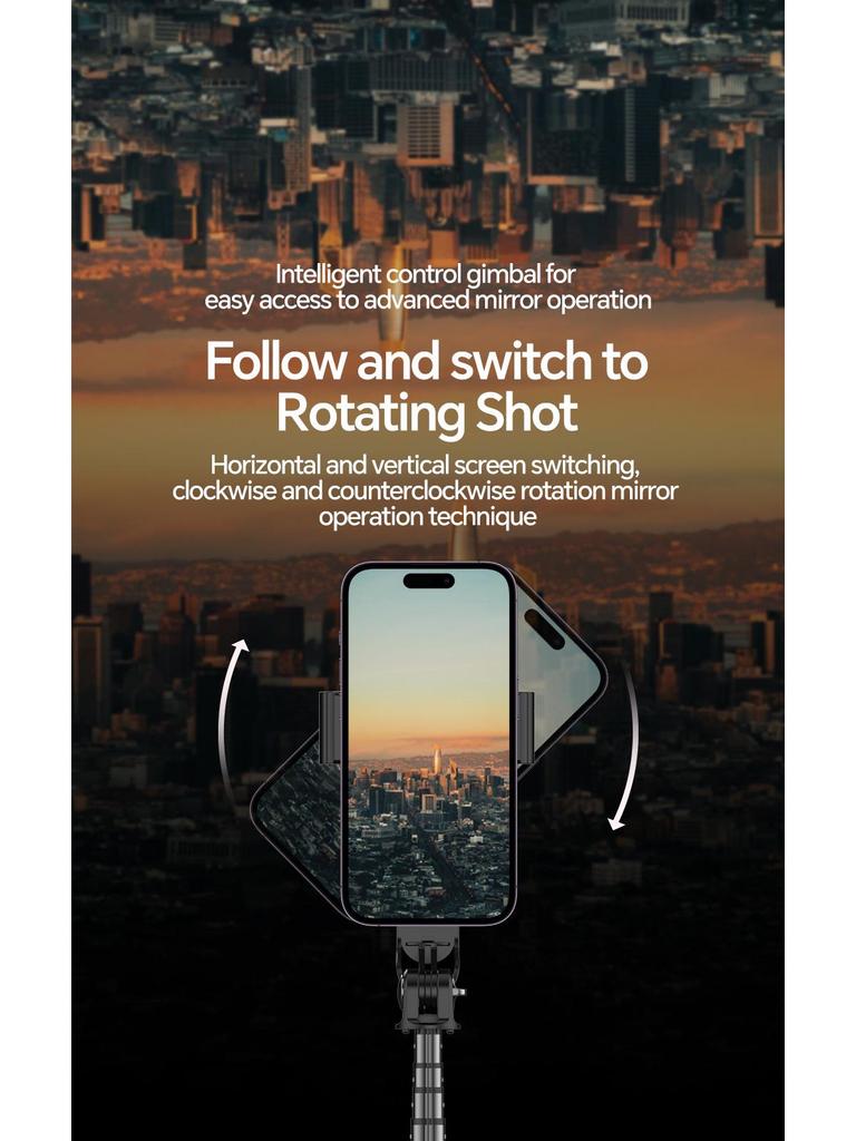 A6 Phone Stabilizer: Single-Axis Gimbal with Fill Light & Bluetooth Selfie Stick for Travel Vlogging