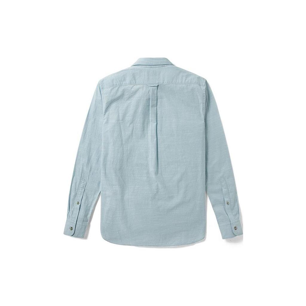 Timberland Solid Color Casual Breathable Long Sleeve Shirt Men Shirts Deep-Blue A2EWJ-B02