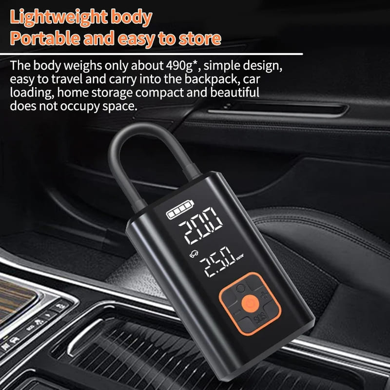 New Compact Car Portable Automatic Tire Inflator Tire Pressure Gauge Air Compressor with Intelligent Digital Display Emergency Car Inflator