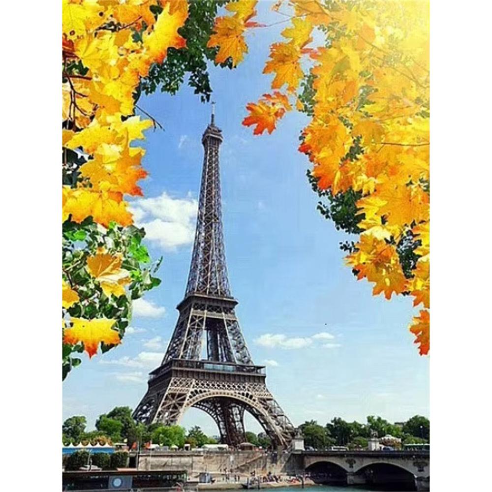 DIY Diamond Painting Iron Tower Cross Stitch Kit Mosaic Art Diamond Painting Full Circle Diamond Home Decoration