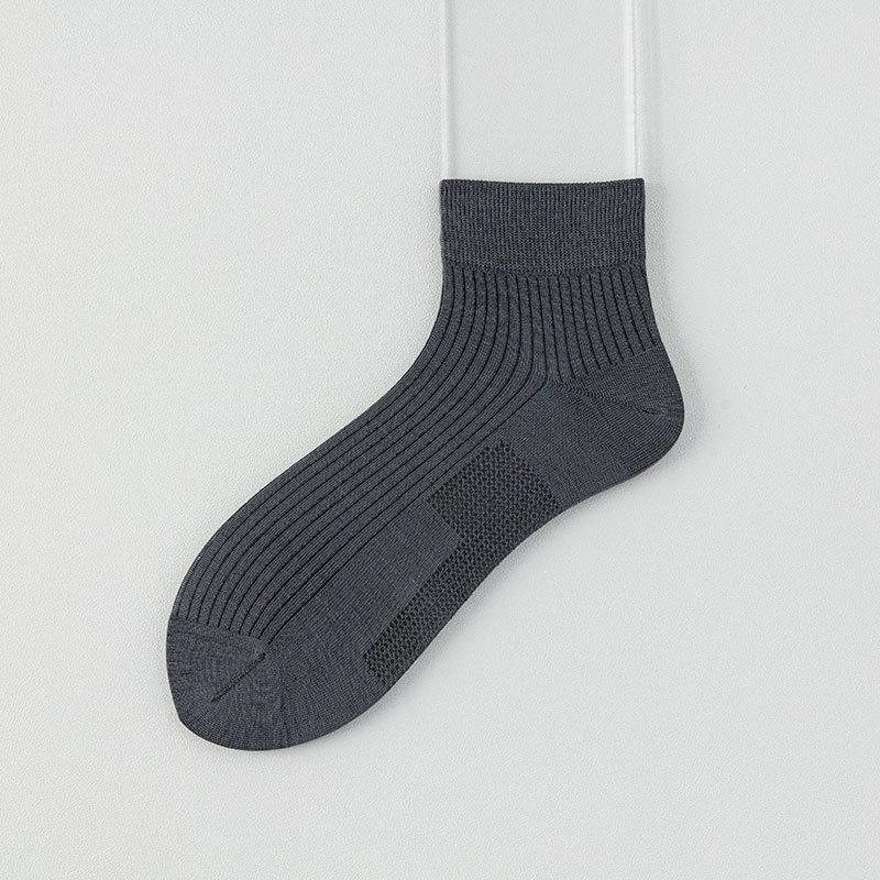 Men's Summer Ultra Thin Pure Color Deodorant Breathable Sweat Absorbing Boneless Socks