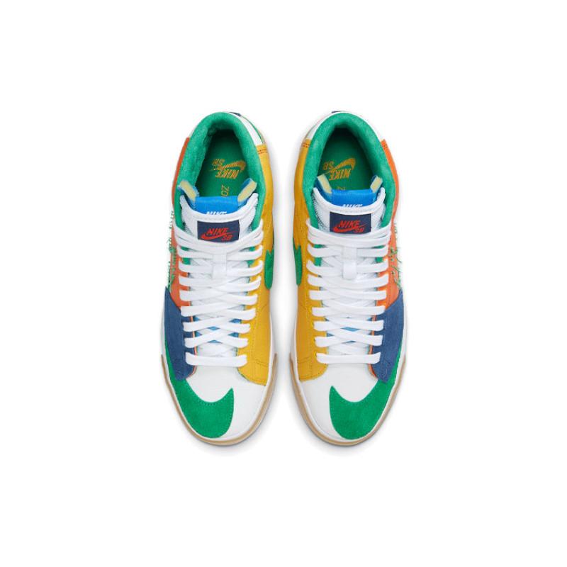 Nike Sb Zoom Blazer Mid Edge Safety Orange University Gold Skateboard Shoes DA2189-800