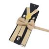 Men Kids Yellow Khaki Brown Suspender Bowtie Set Elastic Adjustable Y-Back Braces Straps Daily Father-Child Braces Accessory
