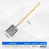 Iron Shovel with Manganese Steel Square Head & Wooden Handle, Natural Color, Large Size for Construction