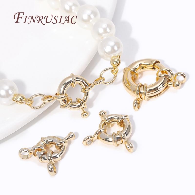 14k Gold Plated Brass Metal Jewelry Clasps Fasteners DIY Handmade Necklace Accessories 9/11.5/15MM Carabiner Spring Ring Clasps