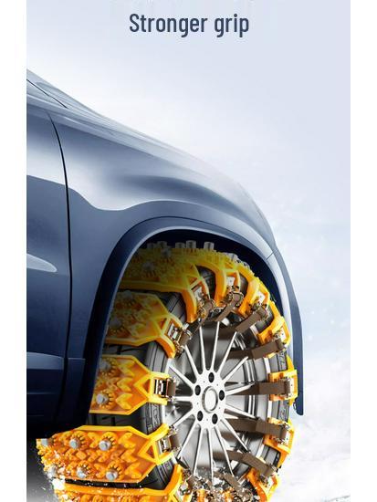 Universal Rubber Anti-Skid Tire Chains for Cars, SUVs, and Vans - Protects Tires In Winter Conditions