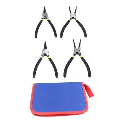 4Pcs Snap Ring Pliers Set Steel Circlip Pliers Kit with Straight Bent Jaws Hand Tools for Repair Maintenance 7in