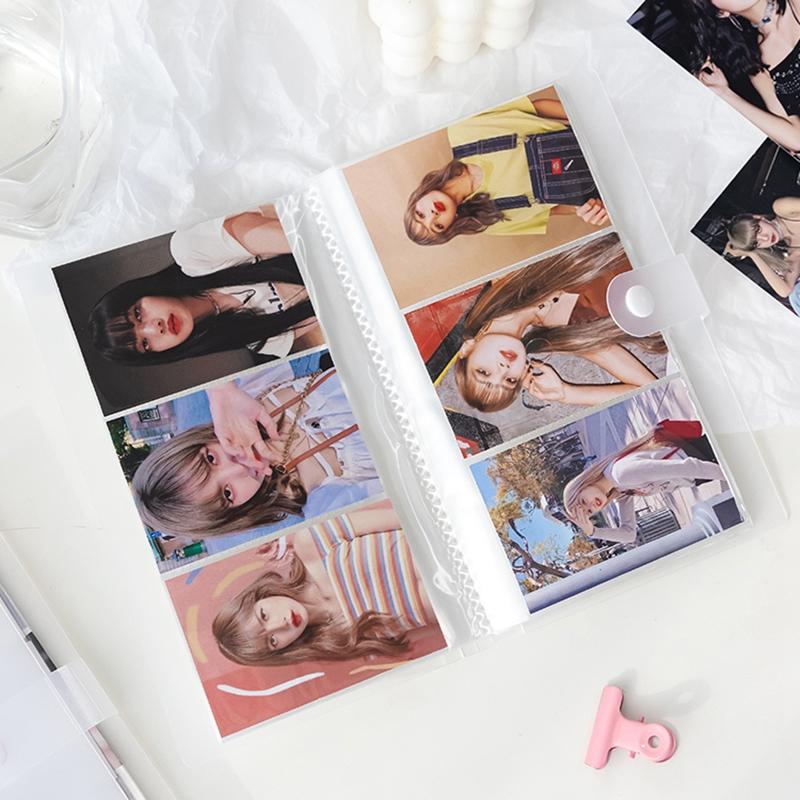 Transparent Binder Photo Album Ins Photocard Storage Sticker Card Collect Book Kpop Idol Photocard Holder Loose-leaf Card Holder