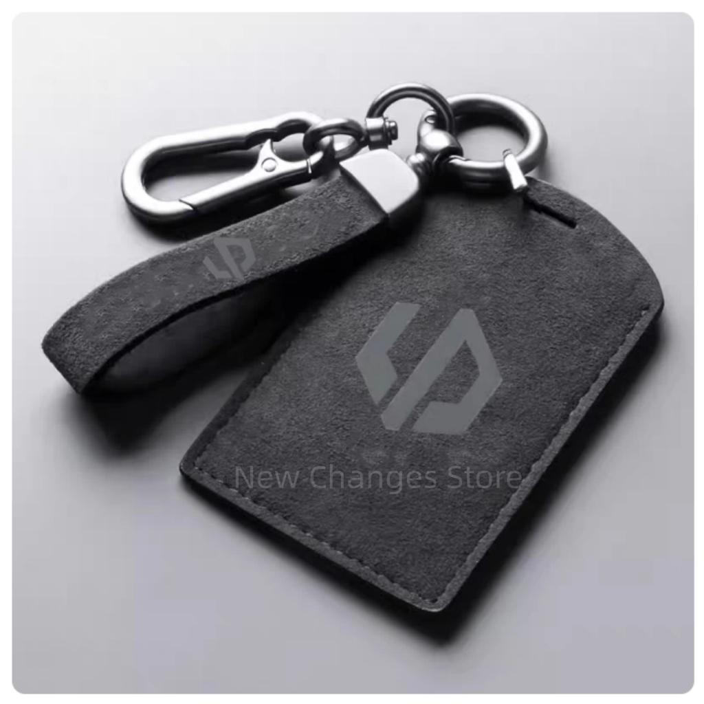 Original Car Color Leather Key Case Cover Fob For Leapmotor B01 B10 Car Keyless Remote Key Card Kit Protector Accessorie