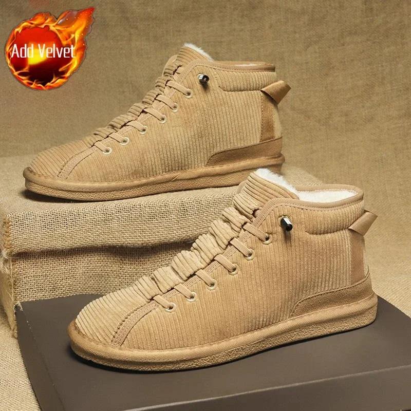 

Удобная мужская зимняя обувь на шнуровке, мужские зимние ботинки на плоской подошве, новинка в моде, оригинальные предложения, теплая обувь для защиты от холода, флисовые бренды 39