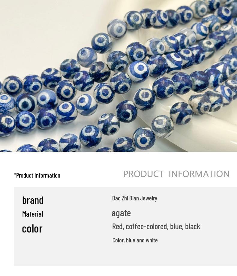 10MM Tibetan Dzi Agate Round Beads for DIY Bracelets & Necklaces