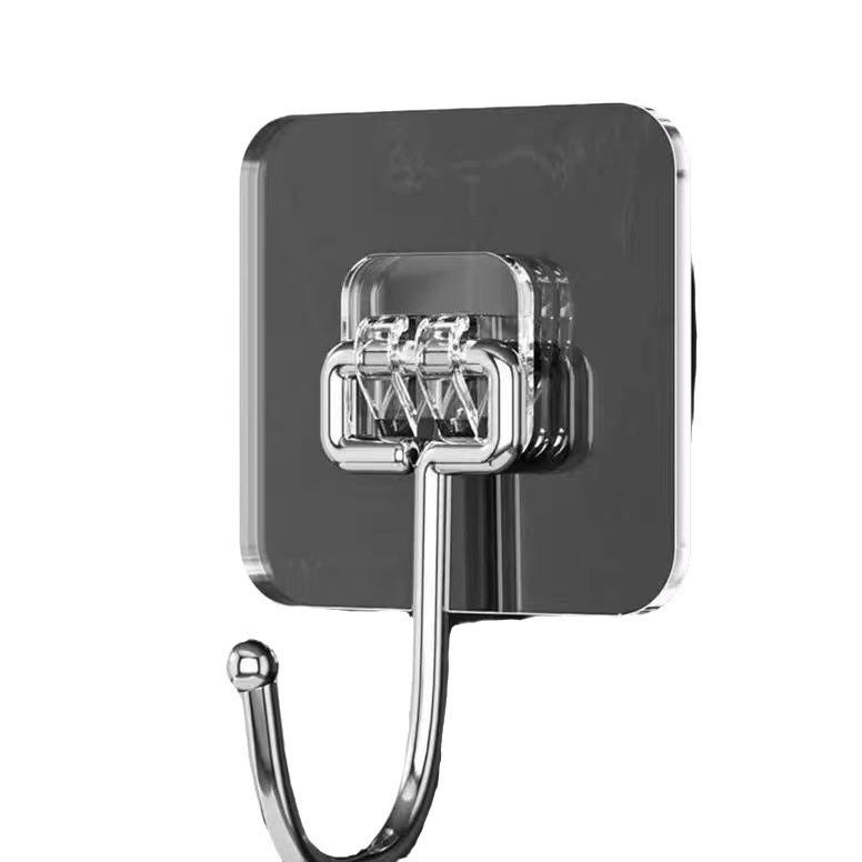 Transparent Strong Adhesive Wall Hook for Kitchen & Bathroom - Large, Punch-Free, Heavy-Duty, Traceless Design