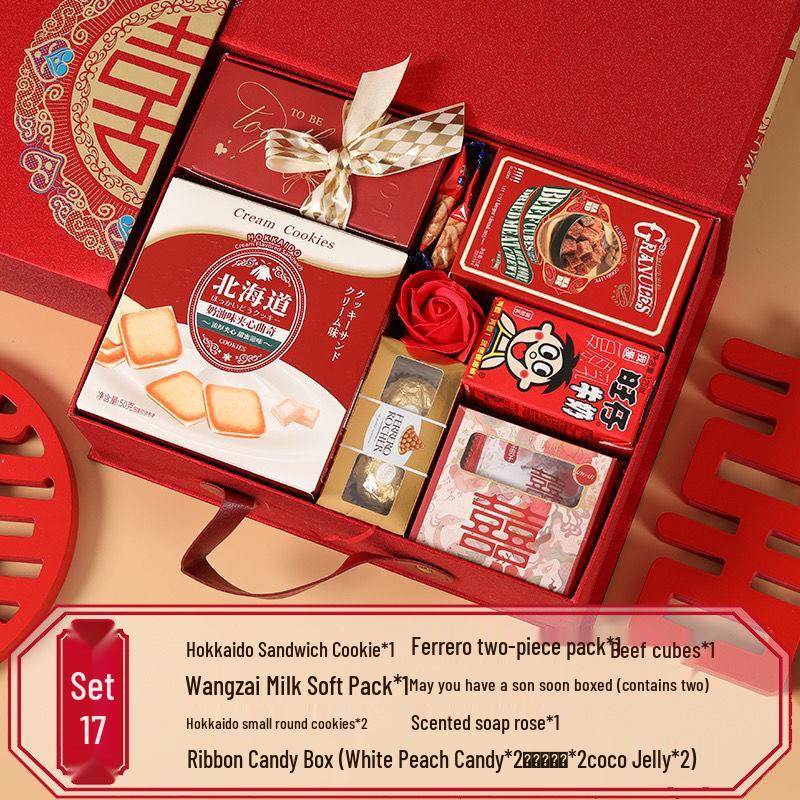 Luxury Chinese Wedding Candy Gift Box with Sugar Candies, Bridesmaid Favors, Return Gifts, and Thank You Tokens