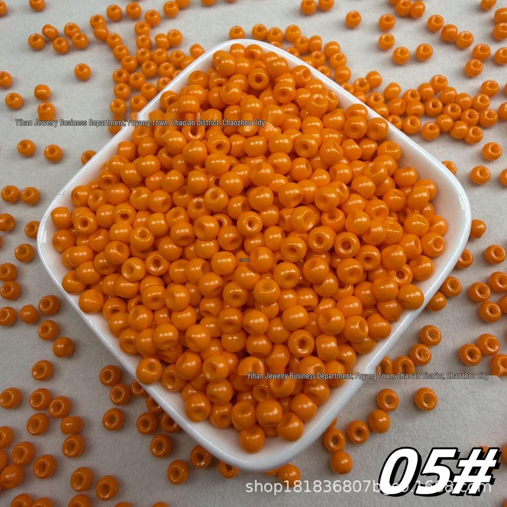 4mm Solid Color Glass Rice Beads for DIY Hairpins, Jewelry, and Embroidery Accessories