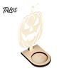 Halloween Party Supplies Wooden Candle Holder Ornaments, Decorative Cat/Pumpkin/ Ghost/Skull Projection Table Centerpiece Stand, Creative Tabletop for