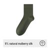 Men's Premium Mulberry Silk Mid-Calf Socks - Antibacterial & Deodorant - Ideal for Business Wear with Leather Shoes - Autumn/Winter Style