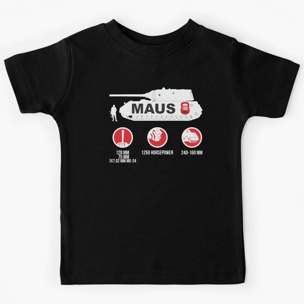 Characteristics of the German super-heavy tank MAUS Kids T-Shirt 120