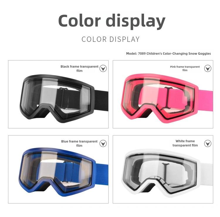 New Children's Ski Glasses Double Layer Anti-fog Color-changing Goggles Outdoor Kids Ski Goggles