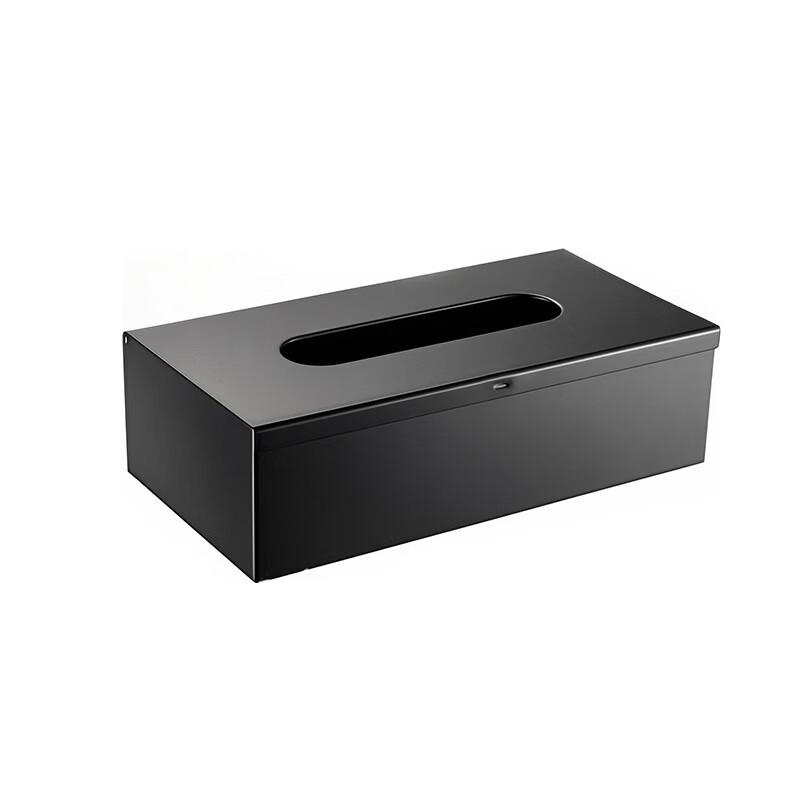 cmaos Wall-Mounted Black Stainless Steel Tissue Box