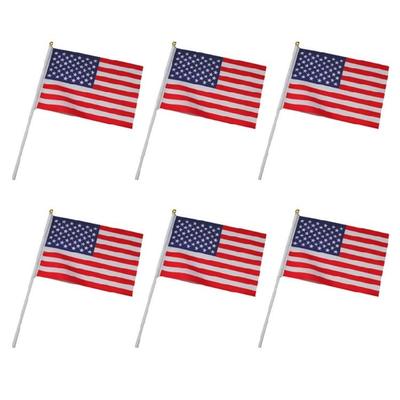 Pack of 6 Handheld Flag Small American Flags Hand Held Us Flags for Party