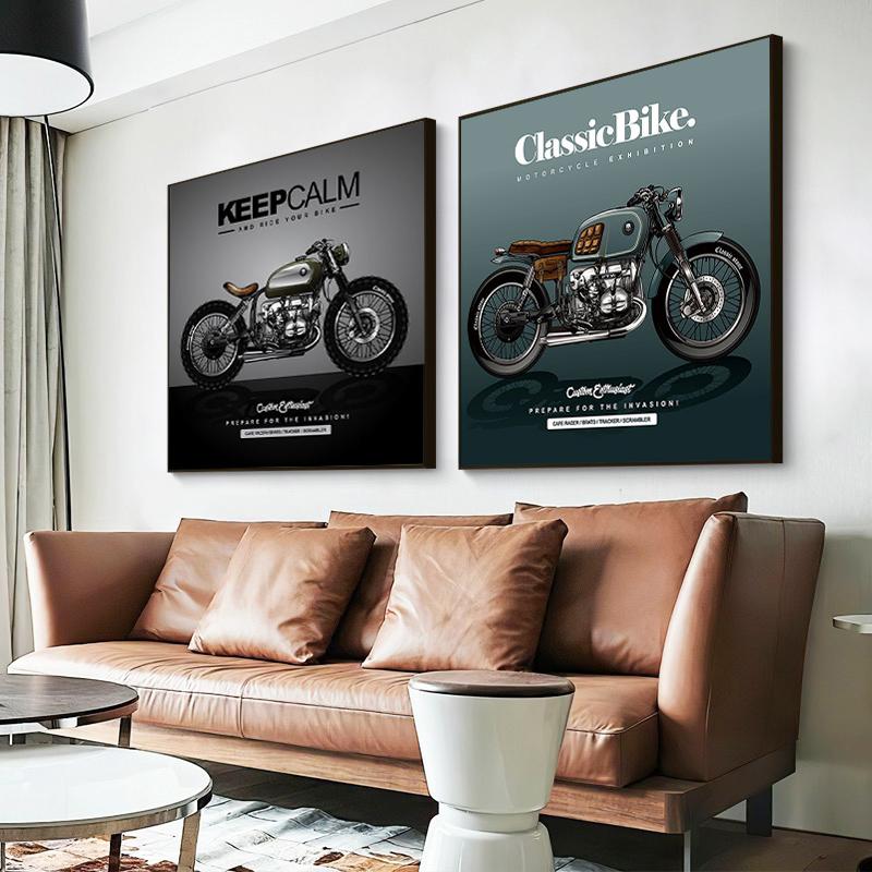 Classic Vintage Motorcycle Canvas Painting Nordic Poster and Prints Wall Art Picture for Living Room On The Wall Home Decor