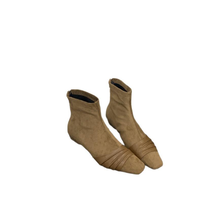 Coarse heel French British style retro square head short boots women's boots new in autumn and winter 2025