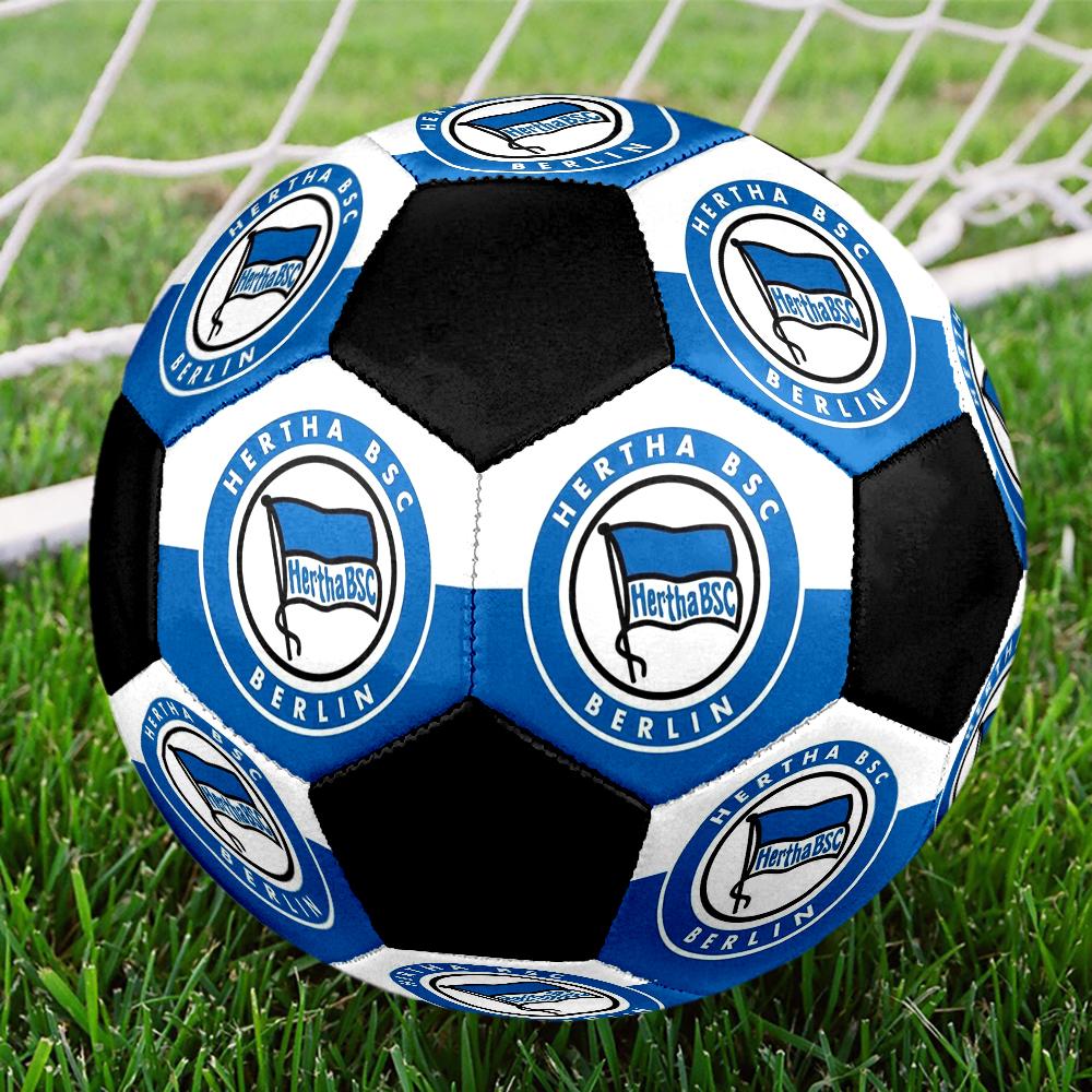 Hertha Bsc 9 Indoor Soccer Ball Colorful Machine Stitched PVC Size 5 Team Training Competition Ready Durable High-Bounce Cool Sports Gift