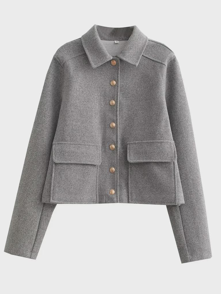 2023 Damen-Revers-Einreiherjacke mit weichen Metallknöpfen, erhältlich in zwei Farben – europäischer und amerikanischer Stil