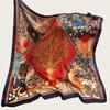 Hangzhou Silk Satin Brocade Scarf 110x110: Versatile Large Silk Feel Shawl for Air Conditioning