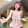 Pink Bow Bandeau: Versatile Sweet & Spicy Summer Top for Women - Petite Bodycon Style