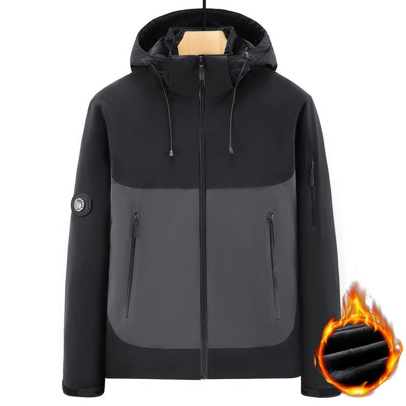 Men's Jacket, Autumn and Winter New Casual Middle-aged Men's Jacket, Plus Velvet Cotton Jacket, Thickened Jacket
