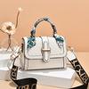 New Embossed Contrasting Silk Scarf Wide Shoulder Strap Oxygen Texture Large Capacity Single Shoulder Portable Cute Bag Light Luxury