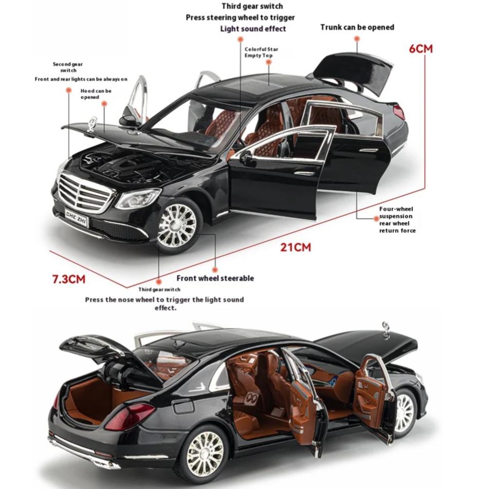 1/24 Scale BENZ E300 Alloy Car Mold Ornament Metal Die Cast Sedan Car Model Boy Gift Sound and Light Children Simulated Toy Car