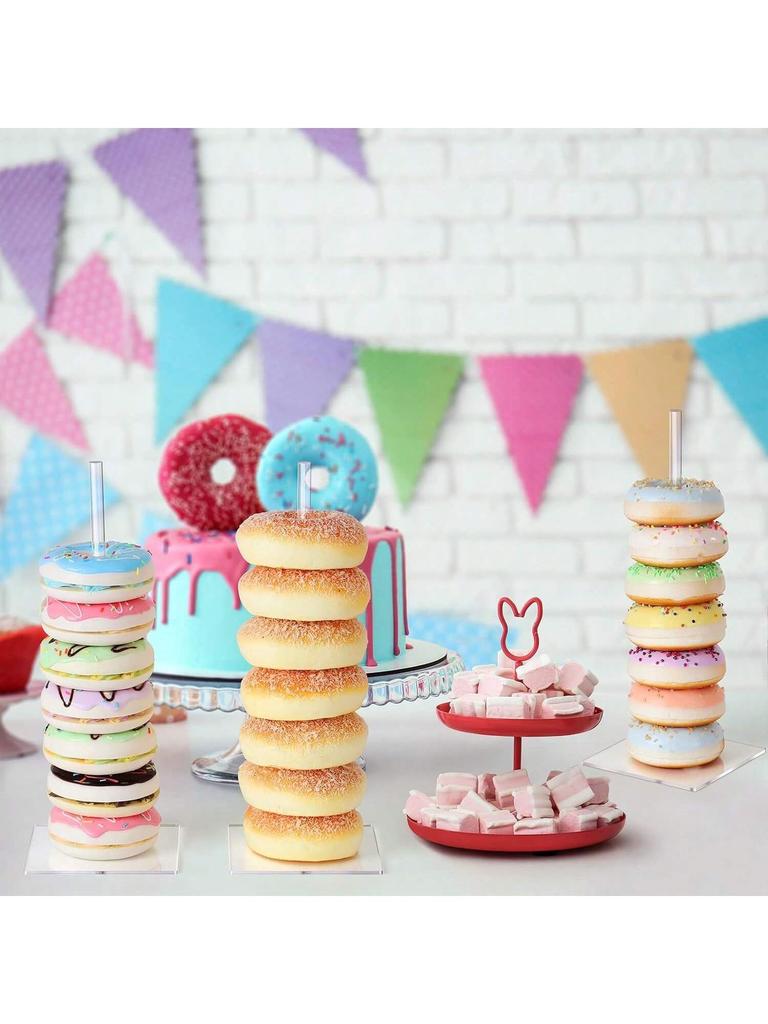 1 ks Akrylový stojan na donuty, Průhledný stojan na bagely, Stojan na donutovou věž, Stojan na vystavení donutů na dezertní stůl, Držák na donuty