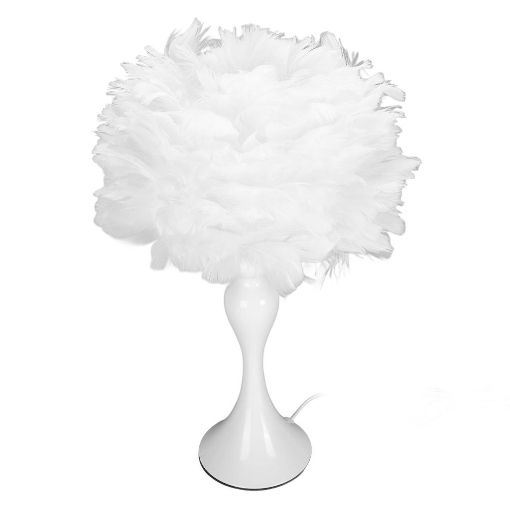 Feather Desk Lamp Romantic Fashionable Decorative Bedside Lamp for E27 E26 Bulb Bedroom