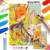 Zootopia Nick Judy Oil Paint Art Painting Kit Home Wall Decor Handmade Gift DIY Canvas Painting Drawing Set for Adults Wall Art Decor