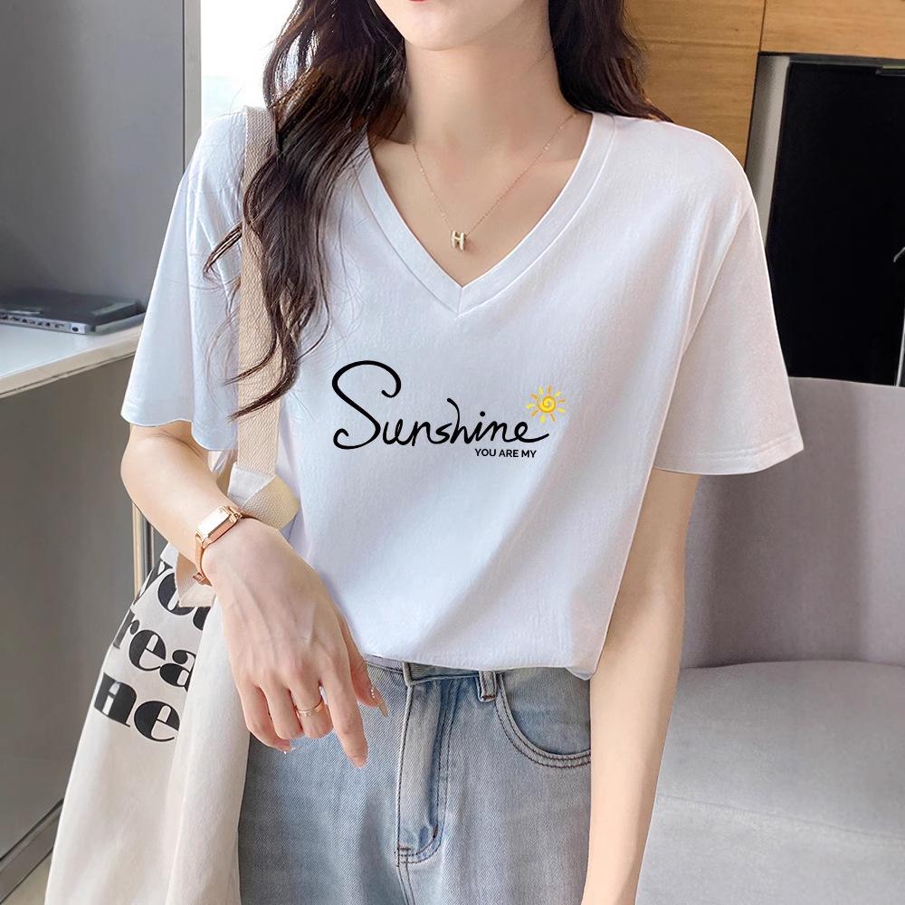 Women's Pure Cotton V-Neck Short Sleeve Casual Top 2025 