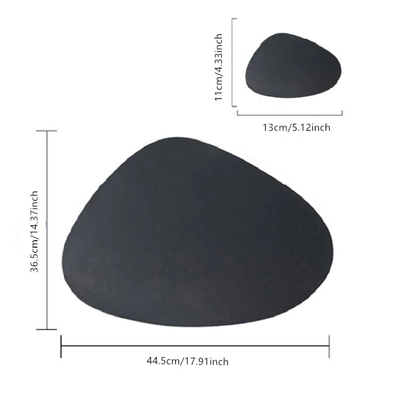1/4/6 Sets Black Table Placemats and Coasters Oval Shaped Table Mats Pad Kitchen Accessories Place mat for Indoor  Outdoor