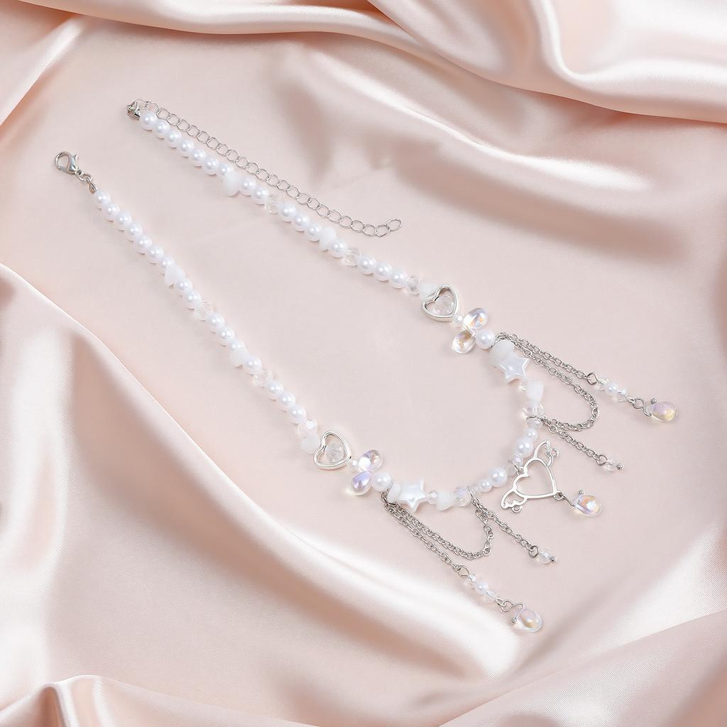 Jewelry Beaded Design Sense Sweet Cool Y2K Butterfly Choker Qianxi Wind Dopamine Necklace