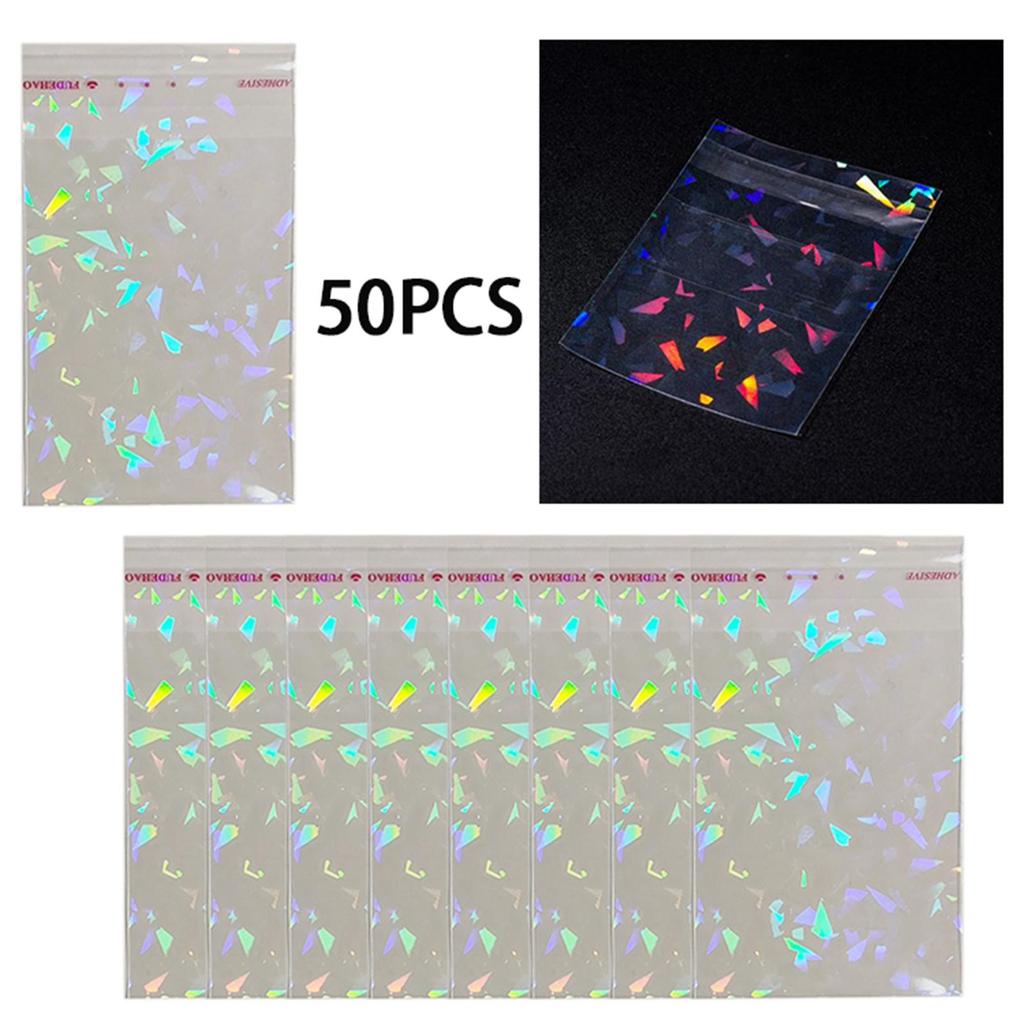 50 Pieces Transparent Holographic Trading Cards Film