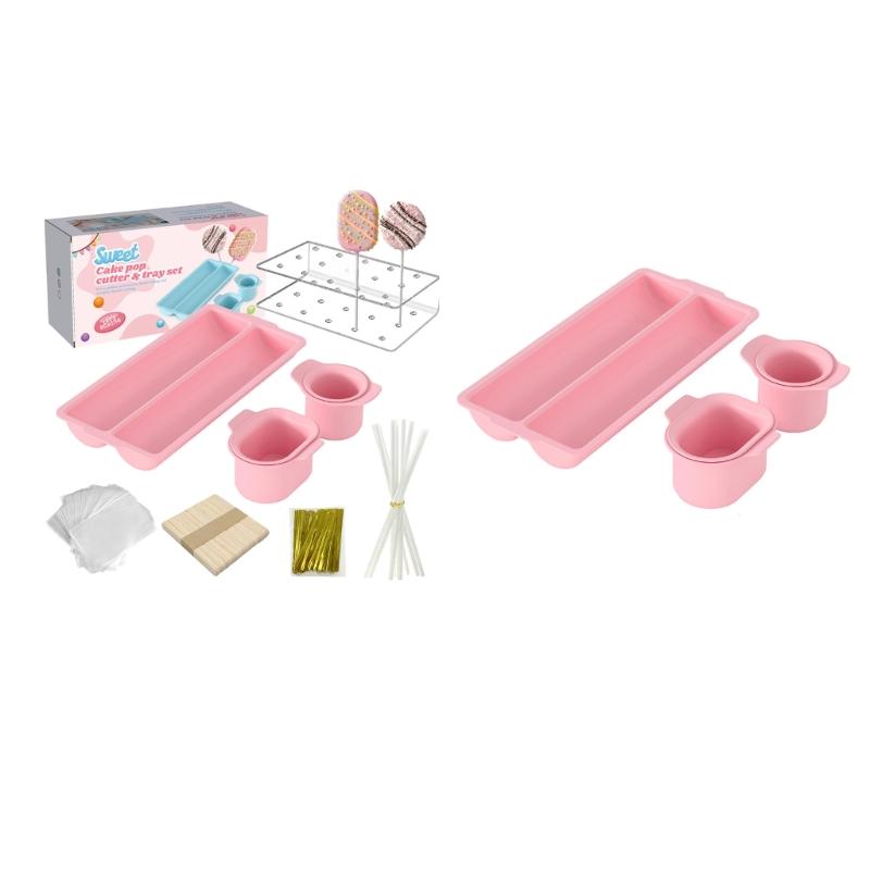 Ensemble de Moules de Cuisson Coupeur et Pousseur de Boules à Gâteau avec Plateau Outil de Cuisine Polyvalent pour la Préparation de Desserts et la Pâtisserie Familiale