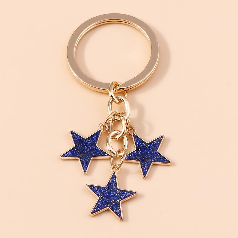 Porte-clés étoile en émail mignon pour femme/fille, pendentif pour clés de voiture/sac à main, bijou fait main à offrir
