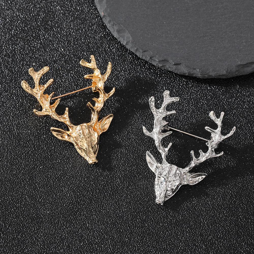 Retro Elk Brooch, Men's and Women's Suit, Deer Head Corsage Accessories, High-end