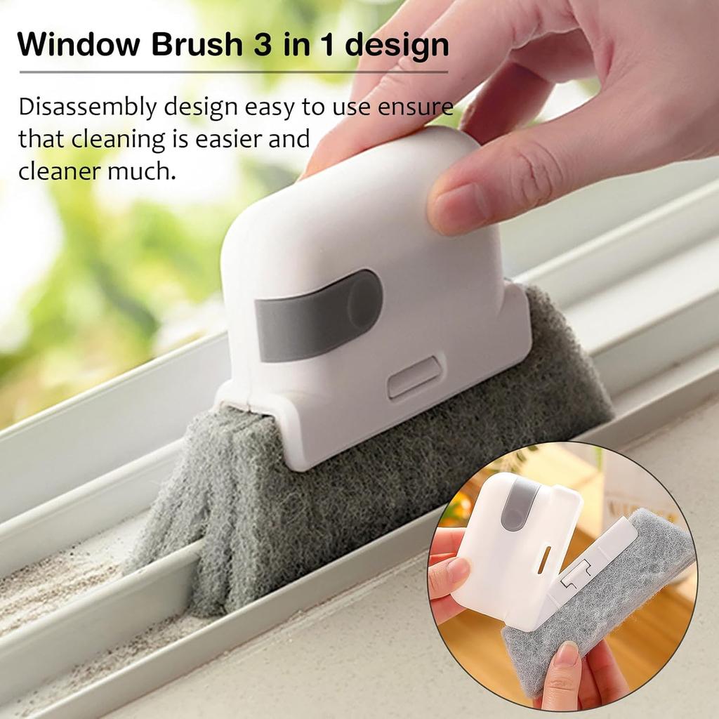 Window Cleaning Brush,Multifucation Groove Cleaning Brush For Household Use, 3 In 1 Window Sliding Door Track Cleaner, Sill, Tile Lines, Shutter, Car